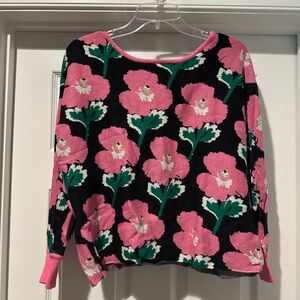 Black & Pink Floral Knit Sweater - Daily Practice from Anthropologie